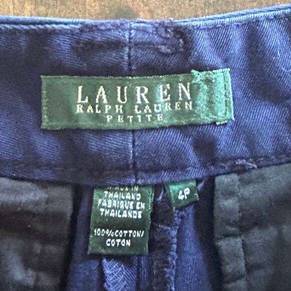 Ralph Lauren Navy Blue Chino Classic Shorts 100% Cotton Buttons Women’s Size 4P - Picture 5 of 5